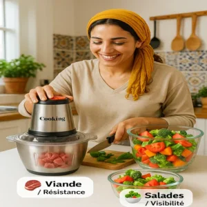 مفرمة Cooking 3L Inox & Verre - Tabaq.store خريبكة