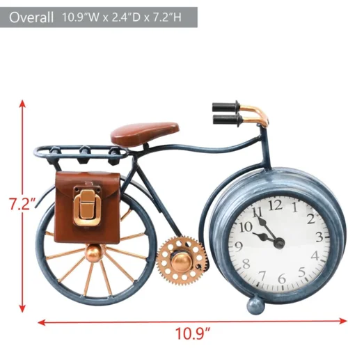 ساعة حائط دراجة فضية - تصميم عتيق أنيق
