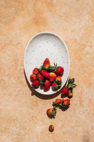 طبق تقديم بيضاوي إمبرينت ذهبي - 33 × 25 سم